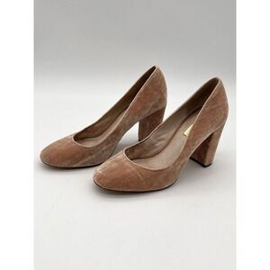 Louise et Cie Lo-Jianna Velvet Pumps‎ Size 7 Medium Blush Pink Block Heel